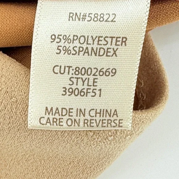 Max Studio London Tan Suede Like Pinafore Dress Size S V Neck Pockets - Picture 4 of 10